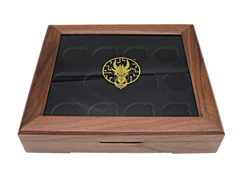 Custom Full Series Twelve Coin Real Walnut Wood and Acrylic Windowed Collectible Display Box