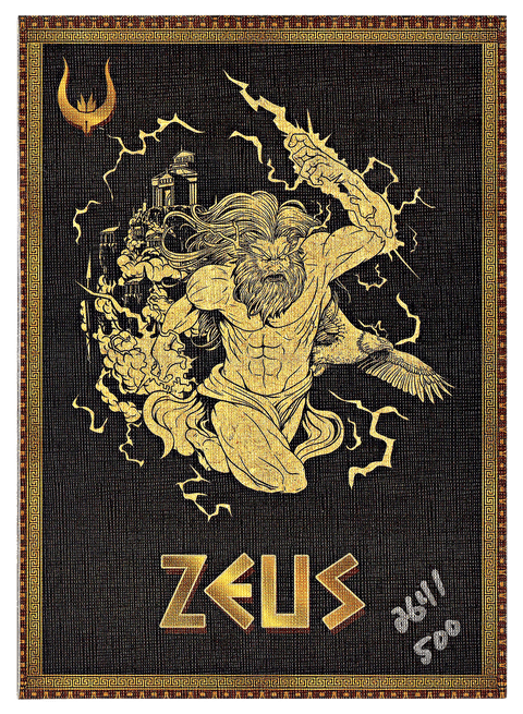 Greek Mythology Series 1 - #1 of 12 - Zeus Kanvas 5" x 7" Print - Hand #'d to 500
