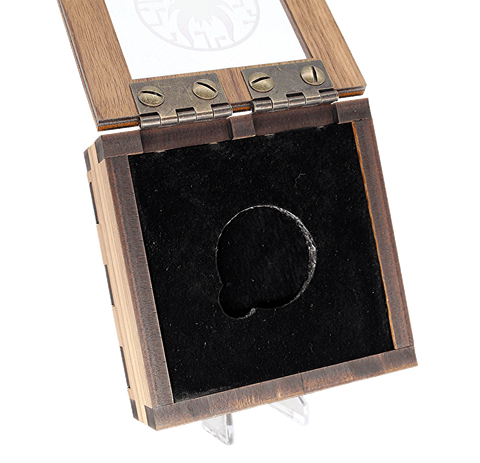 Custom One Coin Real Walnut Wood and Acrylic Windowed Collectible Display Box