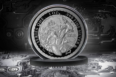 Greek Mythology Series 1 - #1 of 12 - Zeus 1 oz Fine Art Round .999 Fine Silver Collectible Coin Image 2