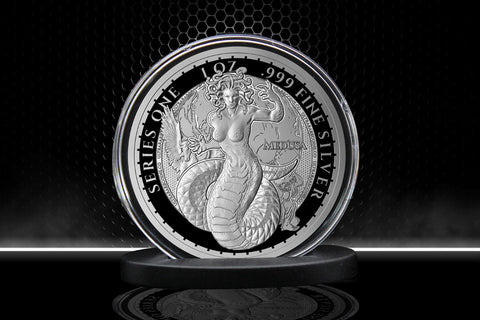 Greek Mythology Series 1 - #4 of 12 - Medusa 1 oz Fine Art Round .999 Fine Silver Image Front Only