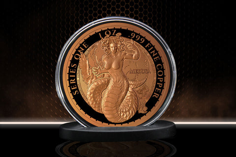 Greek Mythology Series 1 - #4 of 12 - Medusa 1 oz Fine Art Round .999 Fine Copper Image Both Sides Image Front