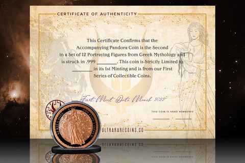 Greek Mythology Series 1 - #2 of 12 - Pandora 1 oz Fine Art Round .999 Fine Copper Collectible Coin Image 4